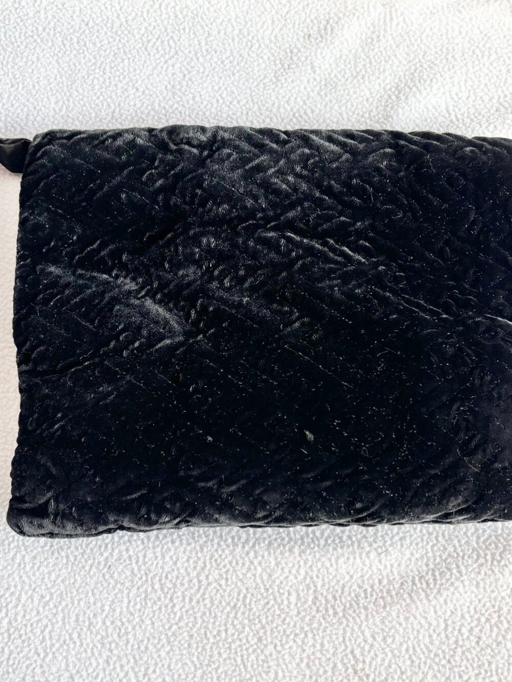 Vintage 1940s 1950s Black Velvet Muff Hand Warmer
